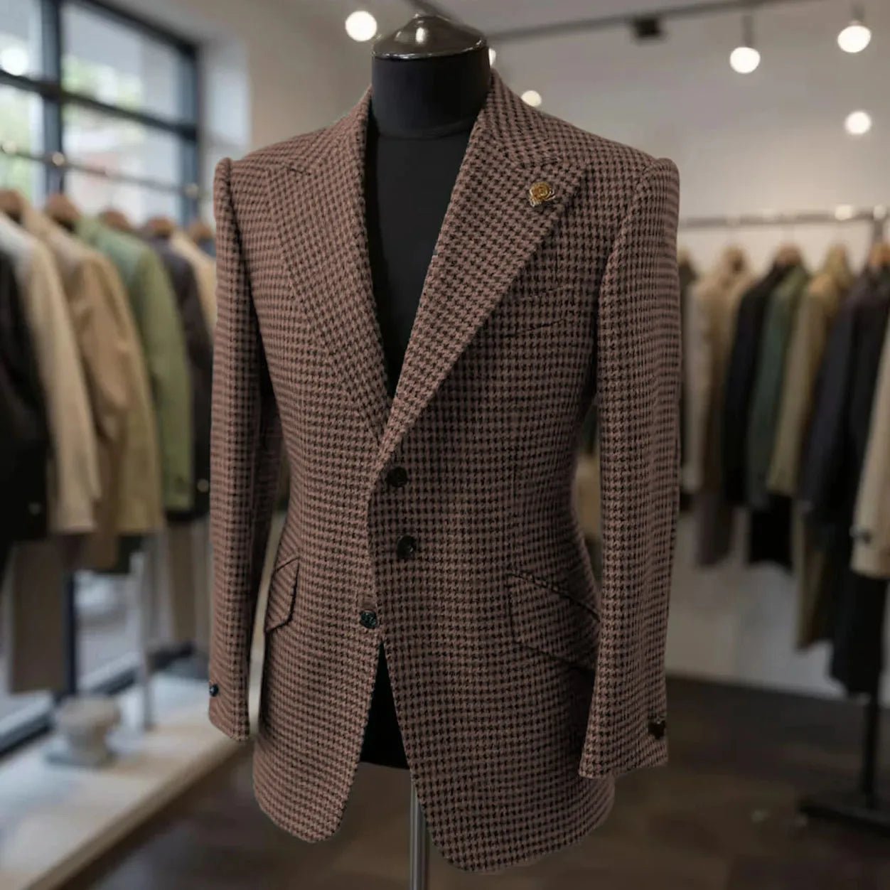 Costumes pied-de-poule pour hommes, blazer, automne hiver, décontracté, vert, Slim Fit, Tuxedos de marié pour fête de mariage, veste, manteaux de Sport - FATAONCostumes pied-de-poule pour hommes, blazer, automne hiver, décontracté, vert, Slim Fit, Tuxedos de marié pour fête de mariage, veste, manteaux de SportMode HommeFATAON