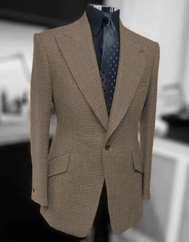 Costumes pied-de-poule pour hommes, blazer, automne hiver, décontracté, vert, Slim Fit, Tuxedos de marié pour fête de mariage, veste, manteaux de Sport - FATAONCostumes pied-de-poule pour hommes, blazer, automne hiver, décontracté, vert, Slim Fit, Tuxedos de marié pour fête de mariage, veste, manteaux de SportMode HommeFATAON