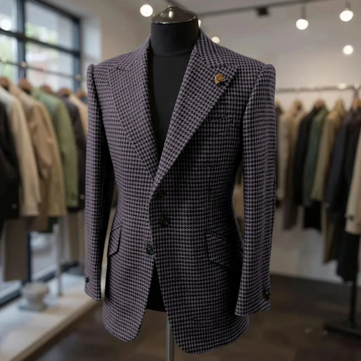 Costumes pied-de-poule pour hommes, blazer, automne hiver, décontracté, vert, Slim Fit, Tuxedos de marié pour fête de mariage, veste, manteaux de Sport - FATAONCostumes pied-de-poule pour hommes, blazer, automne hiver, décontracté, vert, Slim Fit, Tuxedos de marié pour fête de mariage, veste, manteaux de SportMode HommeFATAON