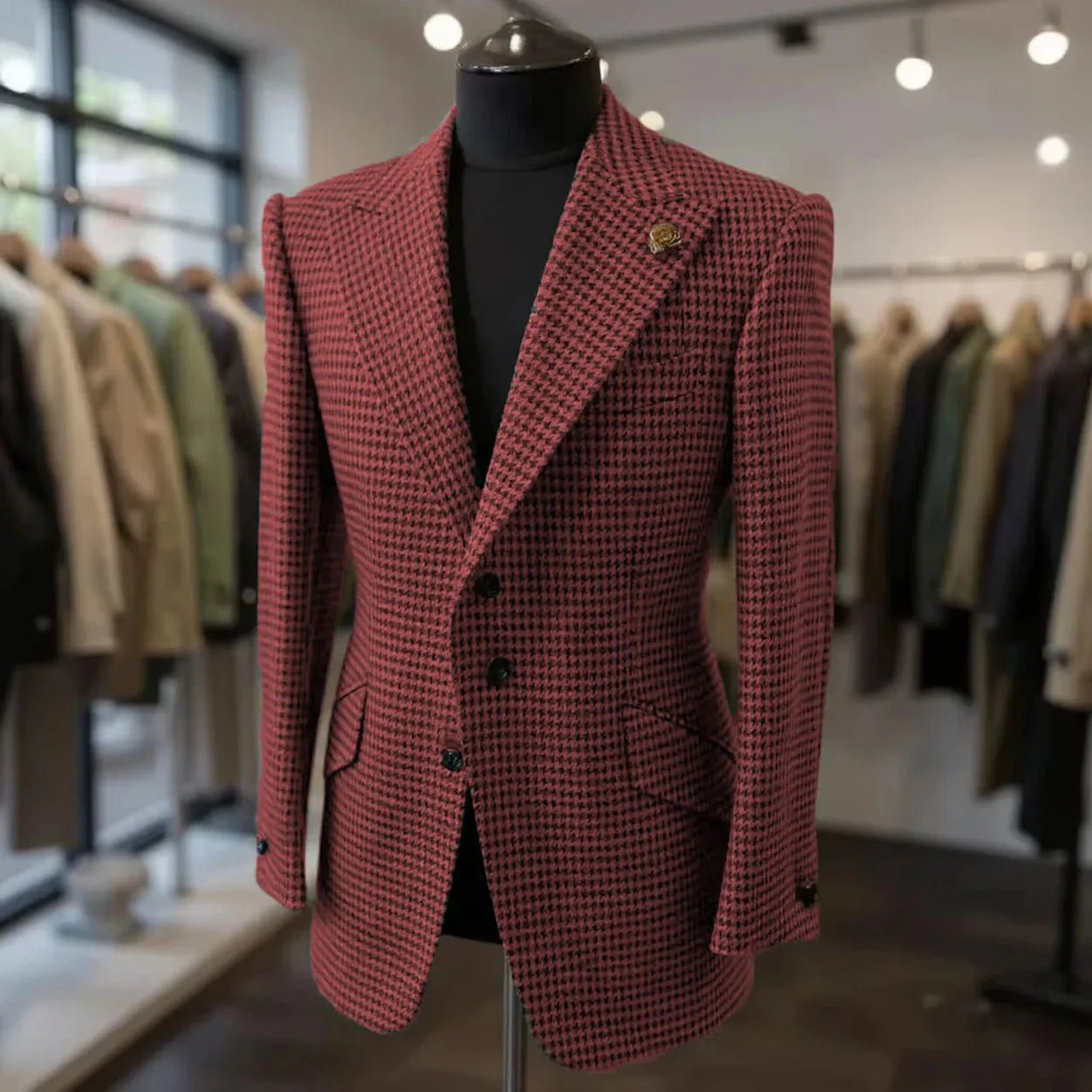 Costumes pied-de-poule pour hommes, blazer, automne hiver, décontracté, vert, Slim Fit, Tuxedos de marié pour fête de mariage, veste, manteaux de Sport - FATAONCostumes pied-de-poule pour hommes, blazer, automne hiver, décontracté, vert, Slim Fit, Tuxedos de marié pour fête de mariage, veste, manteaux de SportMode HommeFATAON