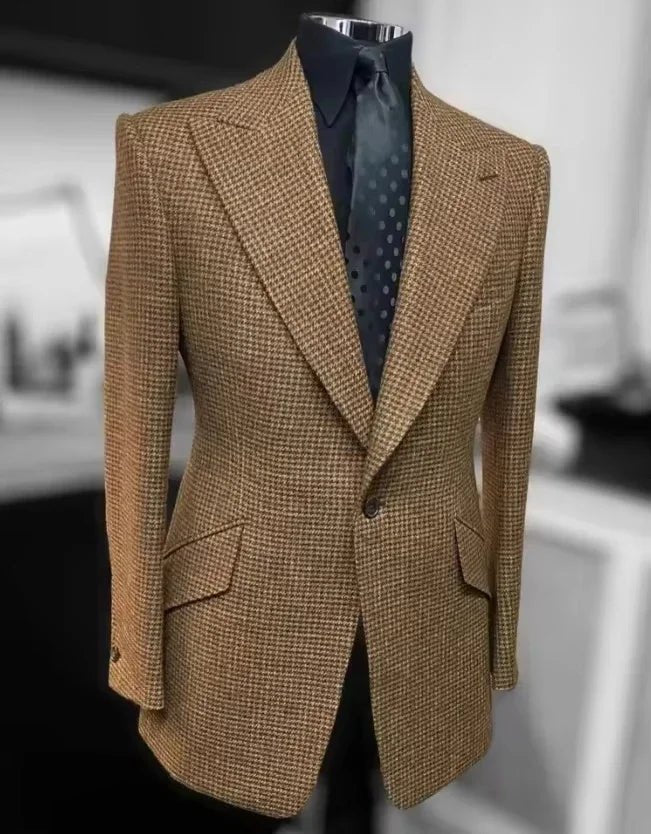 Costumes pied-de-poule pour hommes, blazer, automne hiver, décontracté, vert, Slim Fit, Tuxedos de marié pour fête de mariage, veste, manteaux de Sport - FATAONCostumes pied-de-poule pour hommes, blazer, automne hiver, décontracté, vert, Slim Fit, Tuxedos de marié pour fête de mariage, veste, manteaux de SportMode HommeFATAON