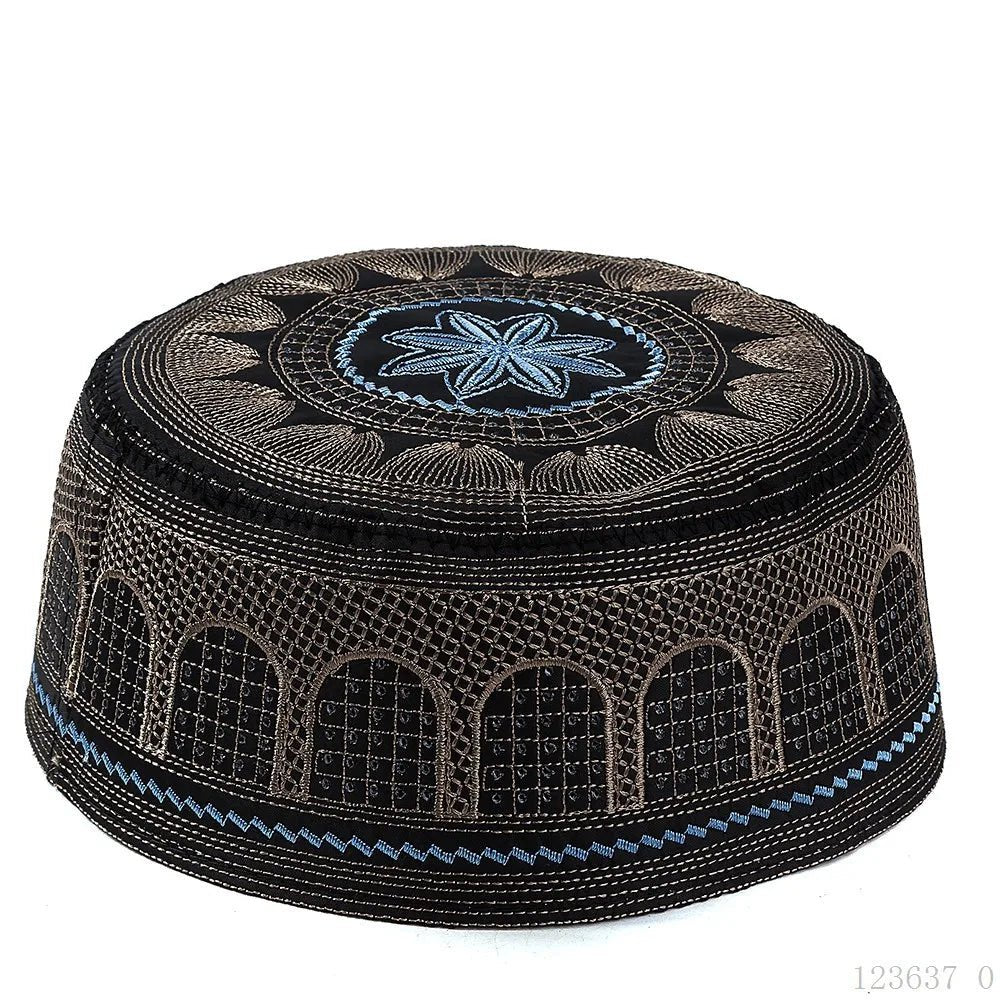 Coton broderie hommes musulmans casquettes de prière loisirs arabie saoudite chapeau islamique hommes foulard Topkippot Turban Islam casquette juive - FATAONCoton broderie hommes musulmans casquettes de prière loisirs arabie saoudite chapeau islamique hommes foulard Topkippot Turban Islam casquette juiveMode HommeFATAON