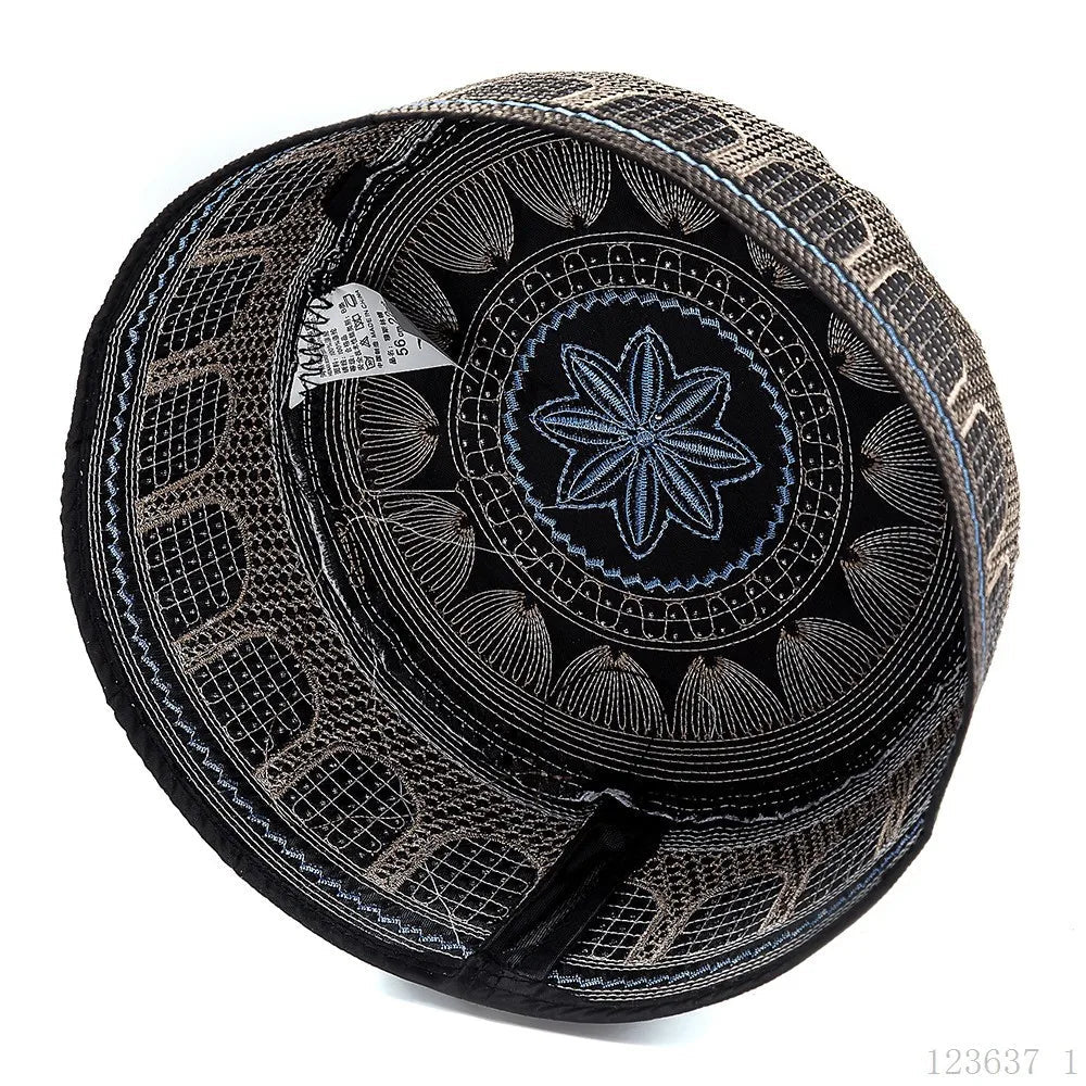 Coton broderie hommes musulmans casquettes de prière loisirs arabie saoudite chapeau islamique hommes foulard Topkippot Turban Islam casquette juive - FATAONCoton broderie hommes musulmans casquettes de prière loisirs arabie saoudite chapeau islamique hommes foulard Topkippot Turban Islam casquette juiveMode HommeFATAON