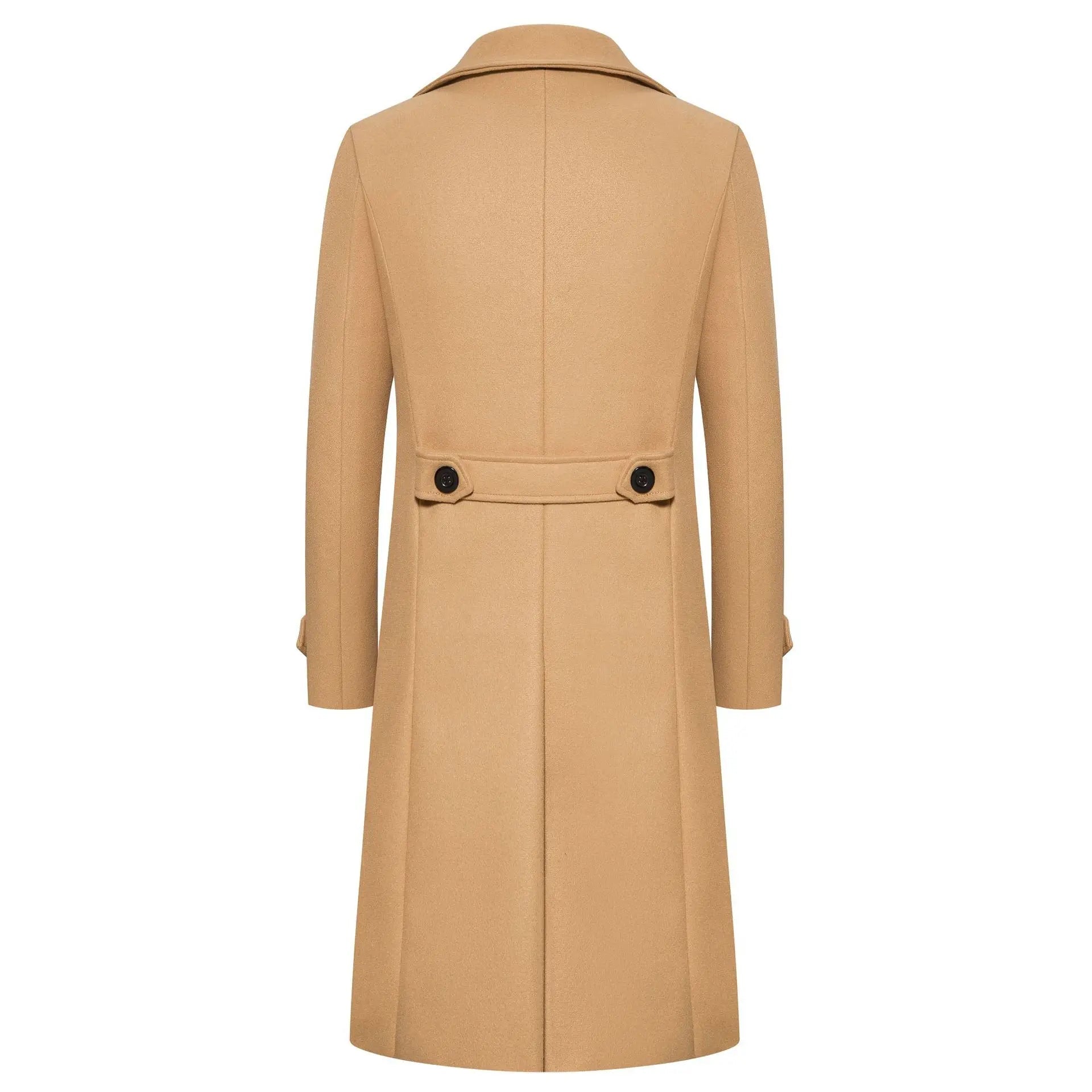 Coupe-vent long en laine à double boutonnage pour hommes, col rabattu, coupe couvertes, vêtements d'extérieur pour hommes, mode printemps, automne - FATAONCoupe-vent long en laine à double boutonnage pour hommes, col rabattu, coupe couvertes, vêtements d'extérieur pour hommes, mode printemps, automneMode HommeFATAON