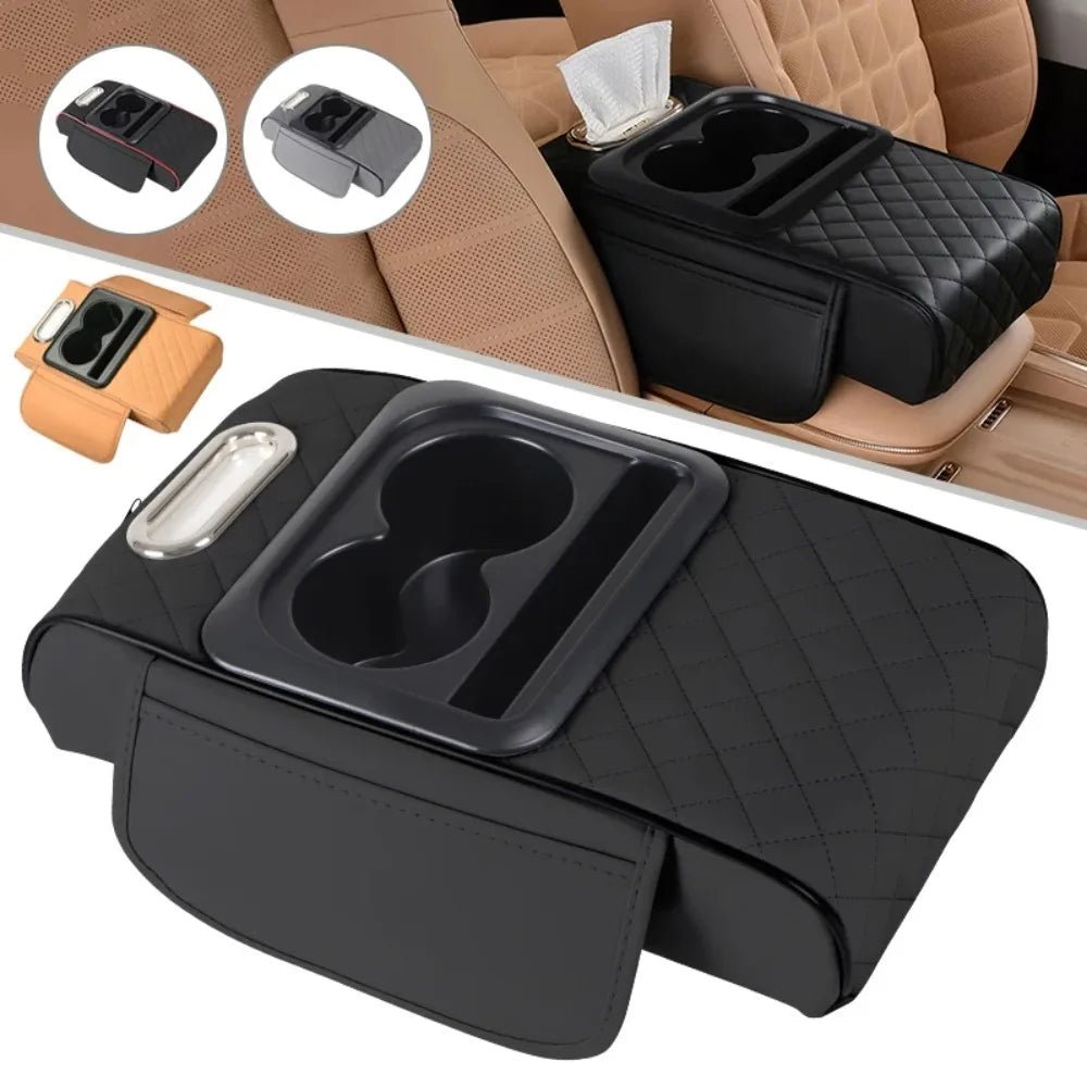 Coussin d'accoudoir de Console centrale automatique, avec 2 porte-gobelets, coussin d'accoudoir en cuir PU, housse d'oreiller Portable pour accoudoir de voiture, coussin de hauteur - FATAONCoussin d'accoudoir de Console centrale automatique, avec 2 porte-gobelets, coussin d'accoudoir en cuir PU, housse d'oreiller Portable pour accoudoir de voiture, coussin de hauteurAccessoire AutoFATAON