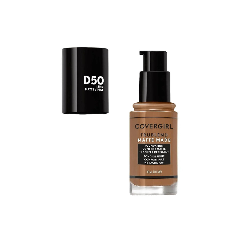 COVERGIRL Trublend Matte Made Liquid Foundation, Deep Golden D50, 1.01 Fl Oz (Pack of 1) - Fix & GoCOVERGIRL Trublend Matte Made Liquid Foundation, Deep Golden D50, 1.01 Fl Oz (Pack of 1)Fix & Go