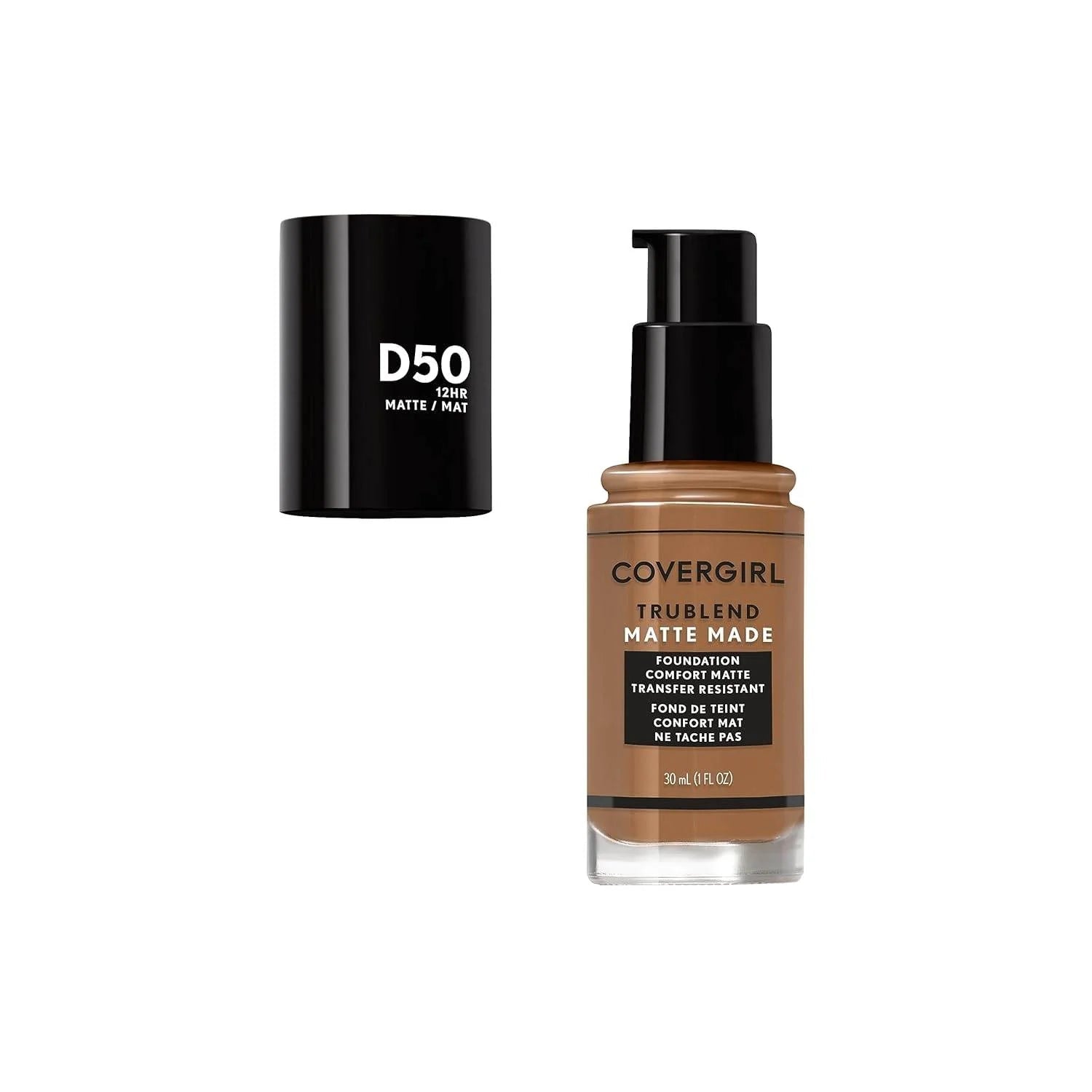 COVERGIRL Trublend Matte Made Liquid Foundation, Deep Golden D50, 1.01 Fl Oz (Pack of 1) - Fix & GoCOVERGIRL Trublend Matte Made Liquid Foundation, Deep Golden D50, 1.01 Fl Oz (Pack of 1)Fix & Go