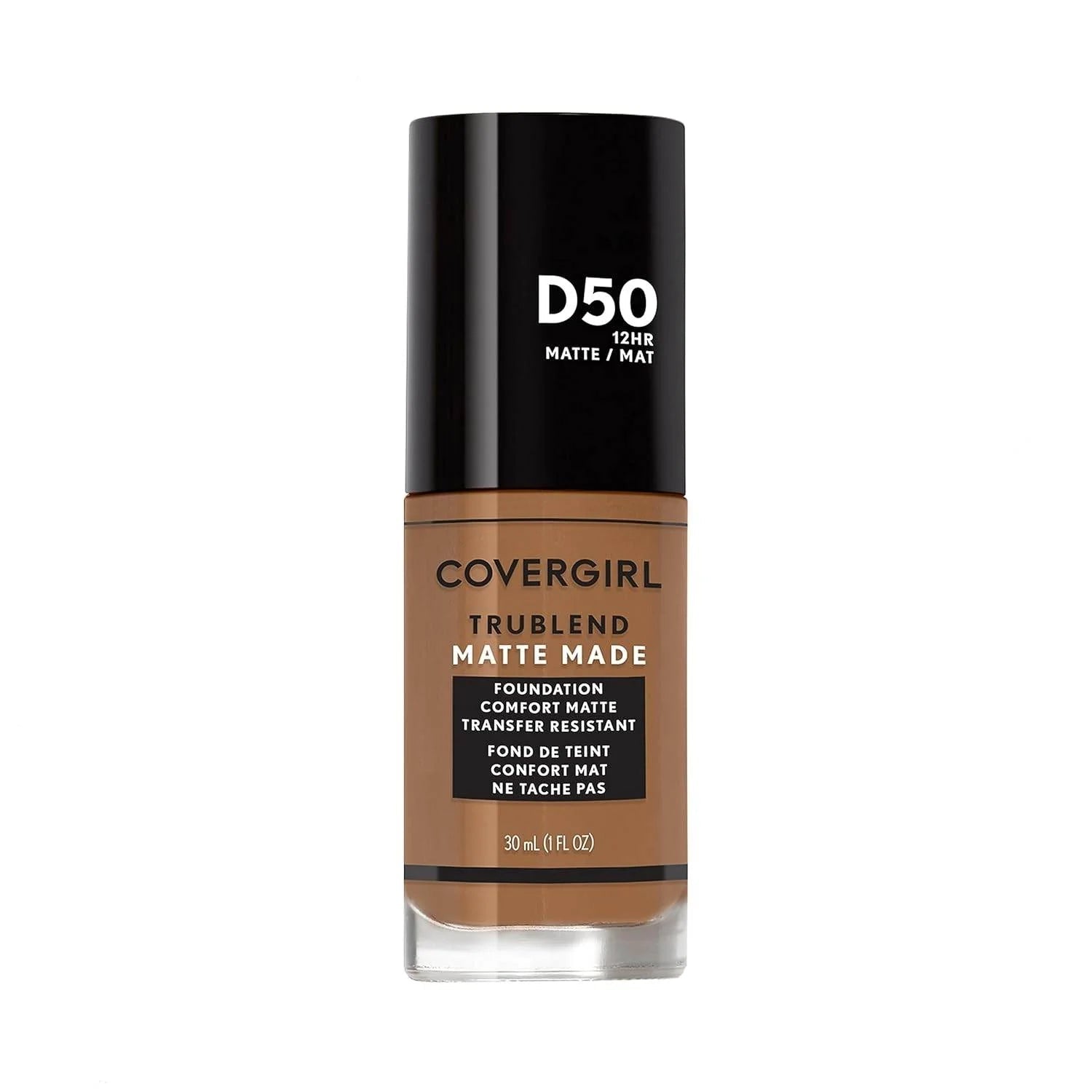 COVERGIRL Trublend Matte Made Liquid Foundation, Deep Golden D50, 1.01 Fl Oz (Pack of 1) - Fix & GoCOVERGIRL Trublend Matte Made Liquid Foundation, Deep Golden D50, 1.01 Fl Oz (Pack of 1)Fix & Go