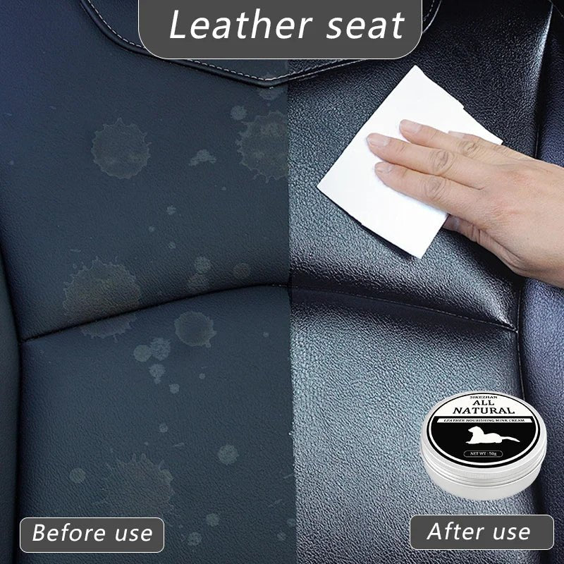 Crème de nettoyage du cuir de voiture, huile d'entretien des sièges, restauration du cuir, huile de vison, crème, canapé en cuir, polissage intérieur de voiture - FATAONCrème de nettoyage du cuir de voiture, huile d'entretien des sièges, restauration du cuir, huile de vison, crème, canapé en cuir, polissage intérieur de voitureAccessoire AutoFATAON
