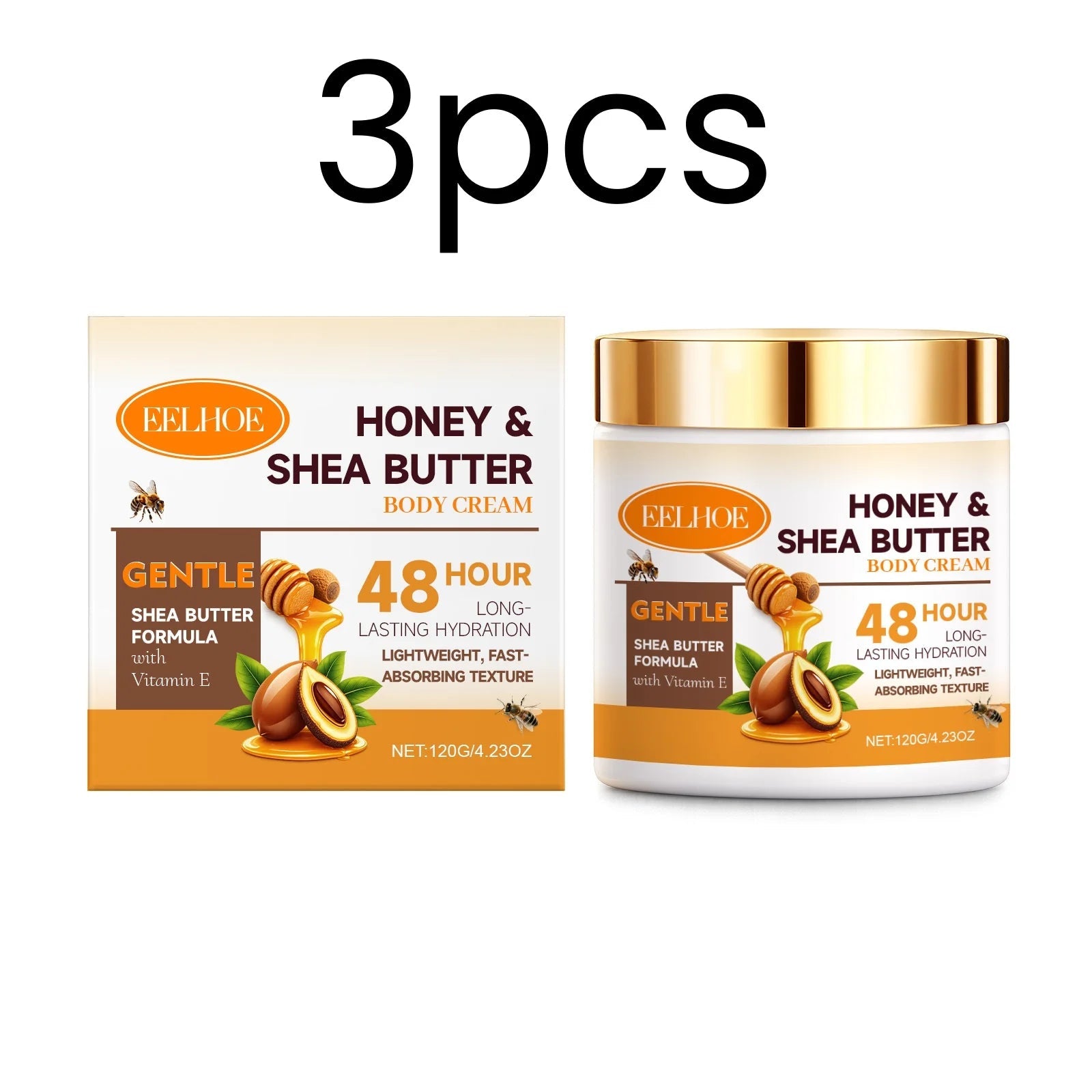 Crème pour le corps au miel et au beurre de karité Eelhoe, adoucit la peau, nourrit, rafraîchit, formule légère et douce, hydratation intense, lotion pour le corps 120g - FATAONCrème pour le corps au miel et au beurre de karité Eelhoe, adoucit la peau, nourrit, rafraîchit, formule légère et douce, hydratation intense, lotion pour le corps 120gBeauty & CosmétiquesFATAON