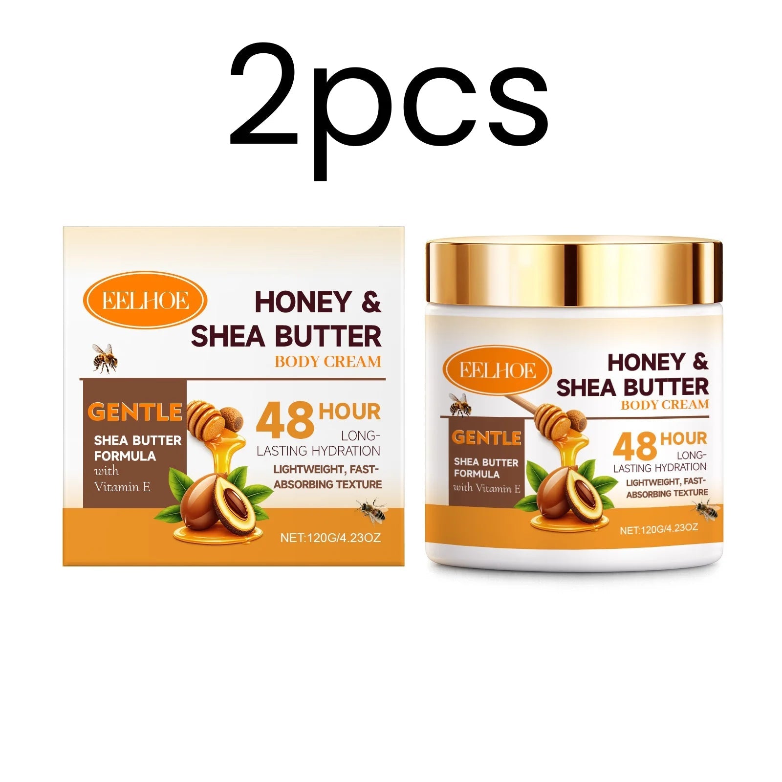 Crème pour le corps au miel et au beurre de karité Eelhoe, adoucit la peau, nourrit, rafraîchit, formule légère et douce, hydratation intense, lotion pour le corps 120g - FATAONCrème pour le corps au miel et au beurre de karité Eelhoe, adoucit la peau, nourrit, rafraîchit, formule légère et douce, hydratation intense, lotion pour le corps 120gBeauty & CosmétiquesFATAON