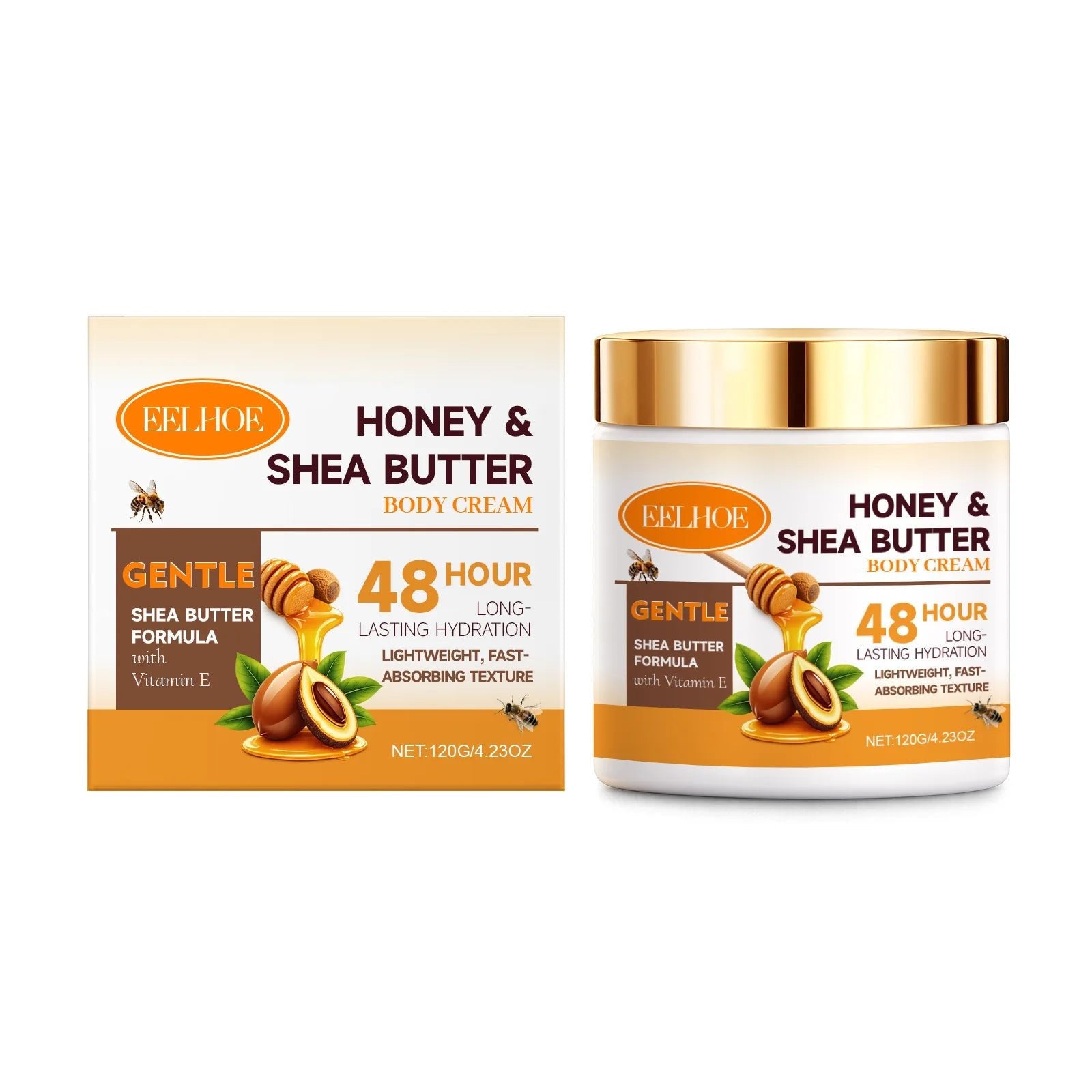 Crème pour le corps au miel et au beurre de karité Eelhoe, adoucit la peau, nourrit, rafraîchit, formule légère et douce, hydratation intense, lotion pour le corps 120g - FATAONCrème pour le corps au miel et au beurre de karité Eelhoe, adoucit la peau, nourrit, rafraîchit, formule légère et douce, hydratation intense, lotion pour le corps 120gBeauty & CosmétiquesFATAON