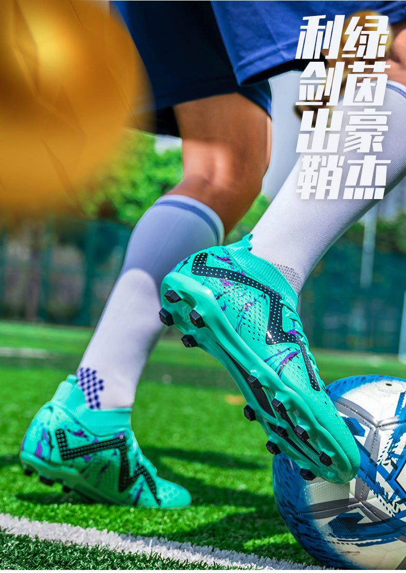 Cross-Border Amazon High-Top Soccer Shoes for Boys and Adults, Long-Spiked Tf Cleats, Competition Children's Training Soccer Shoes - FATAONCross-Border Amazon High-Top Soccer Shoes for Boys and Adults, Long-Spiked Tf Cleats, Competition Children's Training Soccer ShoesFitness & SportFATAON