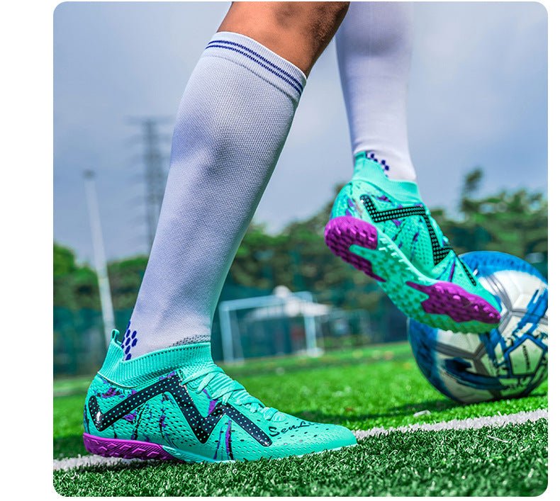 Cross-Border Amazon High-Top Soccer Shoes for Boys and Adults, Long-Spiked Tf Cleats, Competition Children's Training Soccer Shoes - FATAONCross-Border Amazon High-Top Soccer Shoes for Boys and Adults, Long-Spiked Tf Cleats, Competition Children's Training Soccer ShoesFitness & SportFATAON