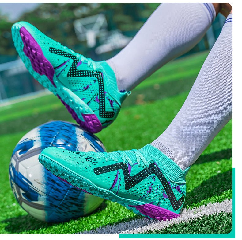 Cross-Border Amazon High-Top Soccer Shoes for Boys and Adults, Long-Spiked Tf Cleats, Competition Children's Training Soccer Shoes - FATAONCross-Border Amazon High-Top Soccer Shoes for Boys and Adults, Long-Spiked Tf Cleats, Competition Children's Training Soccer ShoesFitness & SportFATAON