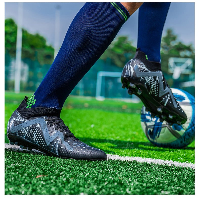 Cross-Border Amazon High-Top Soccer Shoes for Boys and Adults, Long-Spiked Tf Cleats, Competition Children's Training Soccer Shoes - FATAONCross-Border Amazon High-Top Soccer Shoes for Boys and Adults, Long-Spiked Tf Cleats, Competition Children's Training Soccer ShoesFitness & SportFATAON