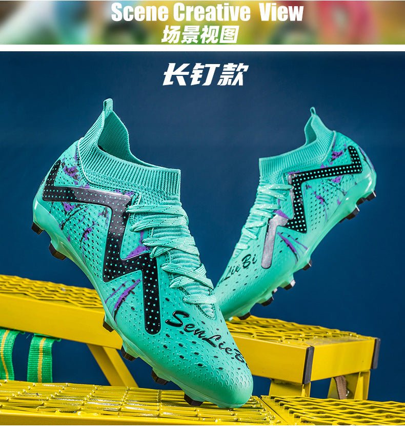 Cross-Border Amazon High-Top Soccer Shoes for Boys and Adults, Long-Spiked Tf Cleats, Competition Children's Training Soccer Shoes - FATAONCross-Border Amazon High-Top Soccer Shoes for Boys and Adults, Long-Spiked Tf Cleats, Competition Children's Training Soccer ShoesFitness & SportFATAON
