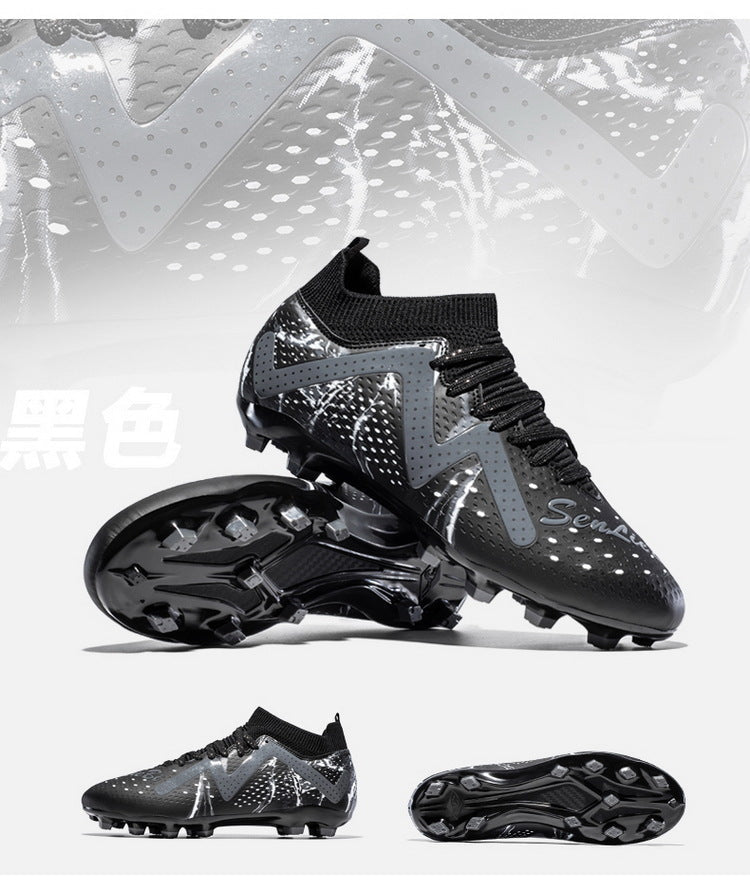 Cross-Border Amazon High-Top Soccer Shoes for Boys and Adults, Long-Spiked Tf Cleats, Competition Children's Training Soccer Shoes - FATAONCross-Border Amazon High-Top Soccer Shoes for Boys and Adults, Long-Spiked Tf Cleats, Competition Children's Training Soccer ShoesFitness & SportFATAON