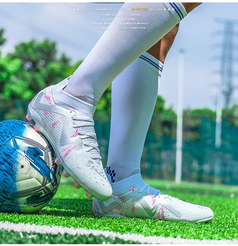 Cross-Border Amazon High-Top Soccer Shoes for Boys and Adults, Long-Spiked Tf Cleats, Competition Children's Training Soccer Shoes - FATAONCross-Border Amazon High-Top Soccer Shoes for Boys and Adults, Long-Spiked Tf Cleats, Competition Children's Training Soccer ShoesFitness & SportFATAON