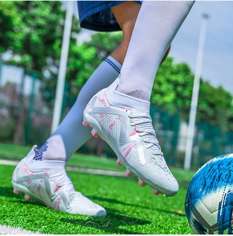Cross-Border Amazon High-Top Soccer Shoes for Boys and Adults, Long-Spiked Tf Cleats, Competition Children's Training Soccer Shoes - FATAONCross-Border Amazon High-Top Soccer Shoes for Boys and Adults, Long-Spiked Tf Cleats, Competition Children's Training Soccer ShoesFitness & SportFATAON