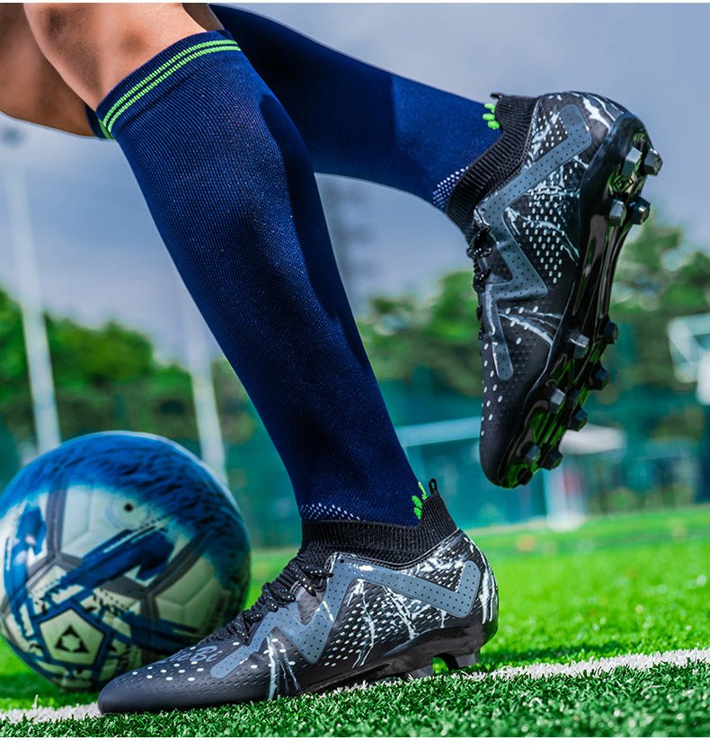 Cross-Border Amazon High-Top Soccer Shoes for Boys and Adults, Long-Spiked Tf Cleats, Competition Children's Training Soccer Shoes - FATAONCross-Border Amazon High-Top Soccer Shoes for Boys and Adults, Long-Spiked Tf Cleats, Competition Children's Training Soccer ShoesFitness & SportFATAON