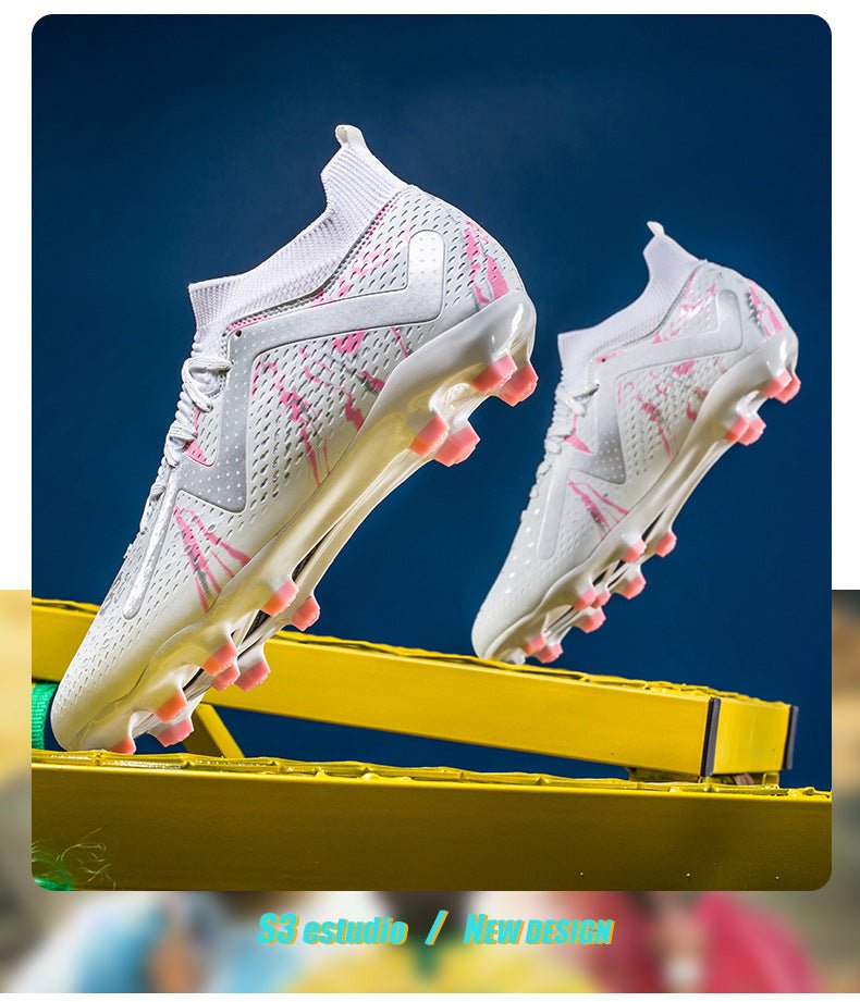 Cross-Border Amazon High-Top Soccer Shoes for Boys and Adults, Long-Spiked Tf Cleats, Competition Children's Training Soccer Shoes - FATAONCross-Border Amazon High-Top Soccer Shoes for Boys and Adults, Long-Spiked Tf Cleats, Competition Children's Training Soccer ShoesFitness & SportFATAON