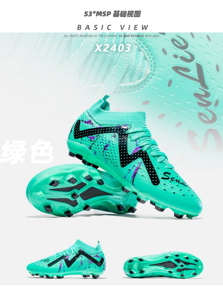 Cross-Border Amazon High-Top Soccer Shoes for Boys and Adults, Long-Spiked Tf Cleats, Competition Children's Training Soccer Shoes - FATAONCross-Border Amazon High-Top Soccer Shoes for Boys and Adults, Long-Spiked Tf Cleats, Competition Children's Training Soccer ShoesFitness & SportFATAON