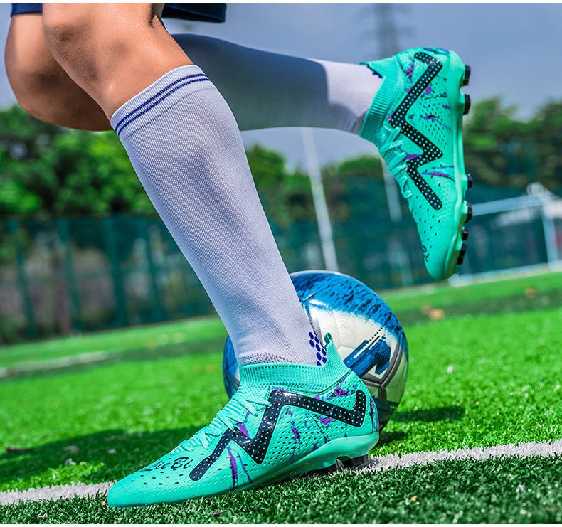 Cross-Border Amazon High-Top Soccer Shoes for Boys and Adults, Long-Spiked Tf Cleats, Competition Children's Training Soccer Shoes - FATAONCross-Border Amazon High-Top Soccer Shoes for Boys and Adults, Long-Spiked Tf Cleats, Competition Children's Training Soccer ShoesFitness & SportFATAON