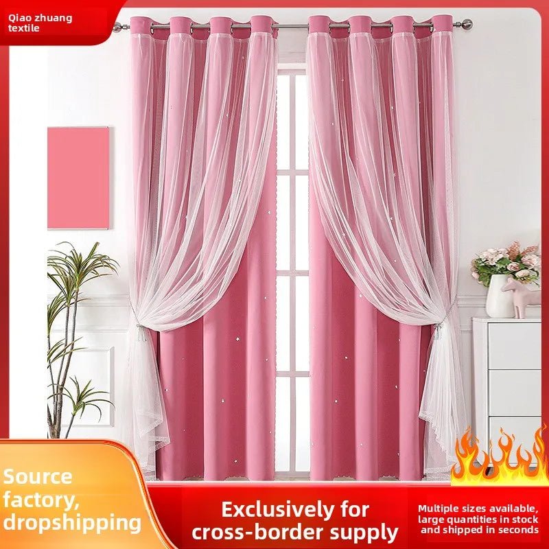 Cross-border for Exclusive Customized Polyester Lace Double-layer Sheer Curtains Grommet Left/Right Biparting Open Curtains - FATAONCross-border for Exclusive Customized Polyester Lace Double-layer Sheer Curtains Grommet Left/Right Biparting Open CurtainsSolutions MaisonFATAON