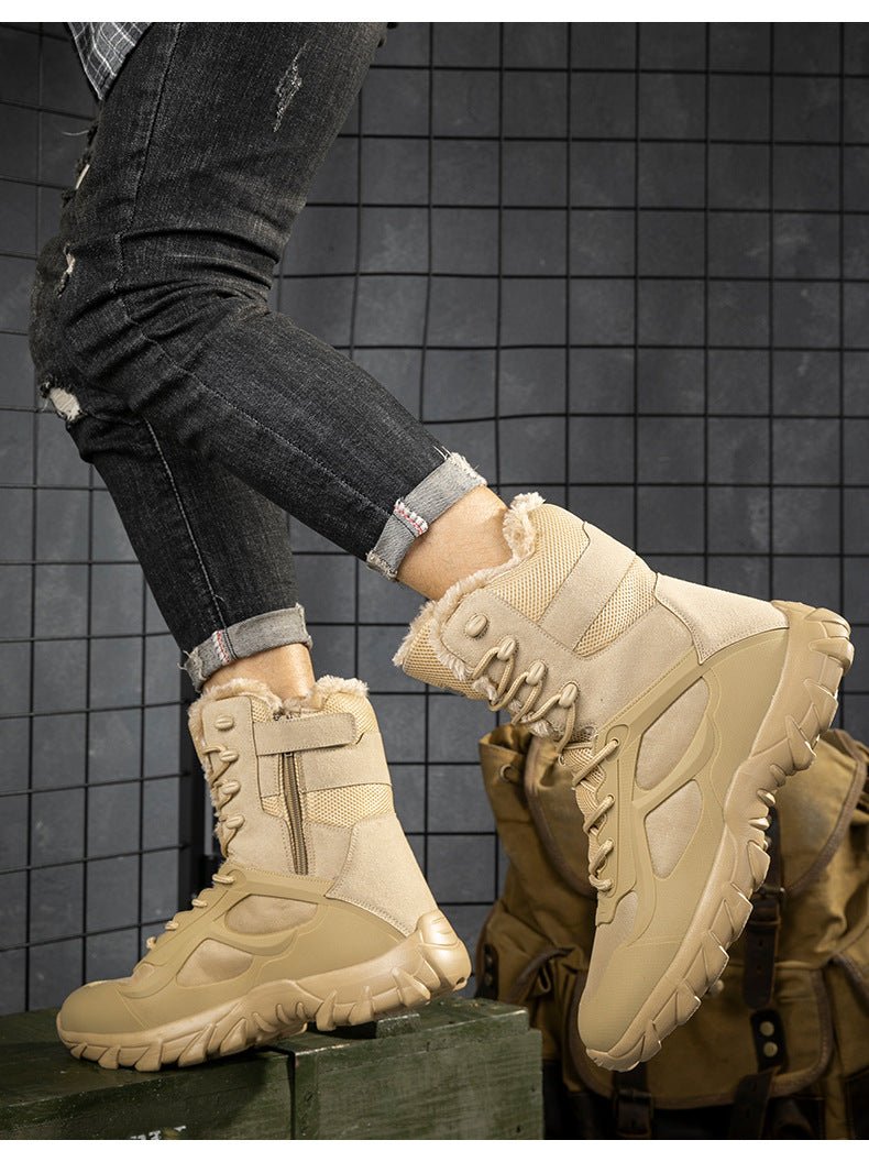 Cross-Border Large Size New Korean Style Fashionable Warm Casual Fleece-Lined Outdoor Jungle Combat Boots Work Boots Trendyy Men's Shoes - FATAONCross-Border Large Size New Korean Style Fashionable Warm Casual Fleece-Lined Outdoor Jungle Combat Boots Work Boots Trendyy Men's ShoesMode HommeFATAON
