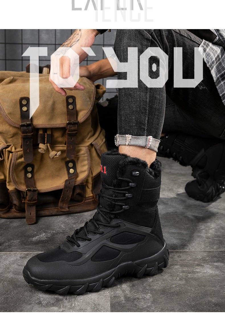 Cross-Border Large Size New Korean Style Fashionable Warm Casual Fleece-Lined Outdoor Jungle Combat Boots Work Boots Trendyy Men's Shoes - FATAONCross-Border Large Size New Korean Style Fashionable Warm Casual Fleece-Lined Outdoor Jungle Combat Boots Work Boots Trendyy Men's ShoesMode HommeFATAON