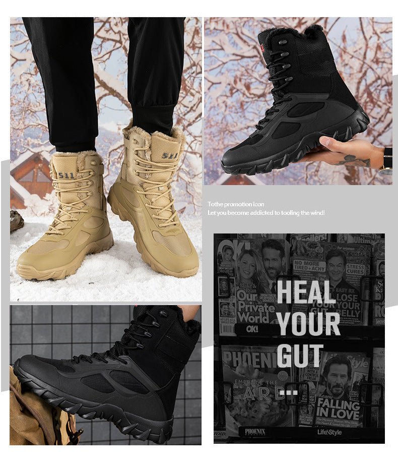 Cross-Border Large Size New Korean Style Fashionable Warm Casual Fleece-Lined Outdoor Jungle Combat Boots Work Boots Trendyy Men's Shoes - FATAONCross-Border Large Size New Korean Style Fashionable Warm Casual Fleece-Lined Outdoor Jungle Combat Boots Work Boots Trendyy Men's ShoesMode HommeFATAON