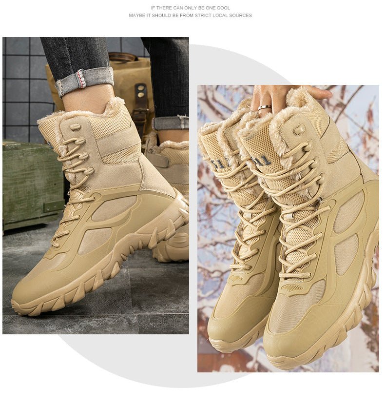 Cross-Border Large Size New Korean Style Fashionable Warm Casual Fleece-Lined Outdoor Jungle Combat Boots Work Boots Trendyy Men's Shoes - FATAONCross-Border Large Size New Korean Style Fashionable Warm Casual Fleece-Lined Outdoor Jungle Combat Boots Work Boots Trendyy Men's ShoesMode HommeFATAON