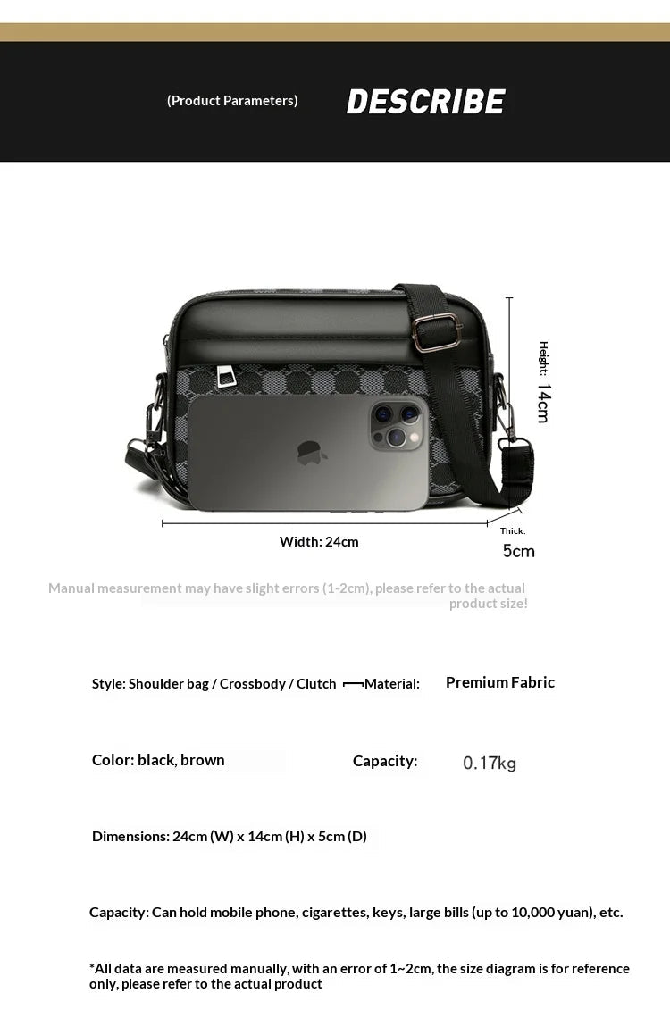 Cross - border New Niche Men's Backpack Shoulder Crossbody Bag Trendy Casual Fashion PU Waterproof Small Square Spring 2026 Street - FATAONCross - border New Niche Men's Backpack Shoulder Crossbody Bag Trendy Casual Fashion PU Waterproof Small Square Spring 2026 StreetMode & AccessoiresFATAON