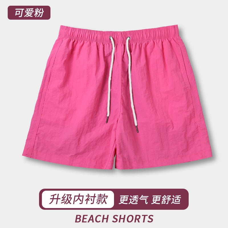 Cross-Border Solid Color Men's Beach Shorts, Casual Trendy Swim Trunks, Straight-Leg, In-Stock Wholesale, Water-Repellent Beach Shorts for Men - FATAONCross-Border Solid Color Men's Beach Shorts, Casual Trendy Swim Trunks, Straight-Leg, In-Stock Wholesale, Water-Repellent Beach Shorts for MenMode HommeFATAON
