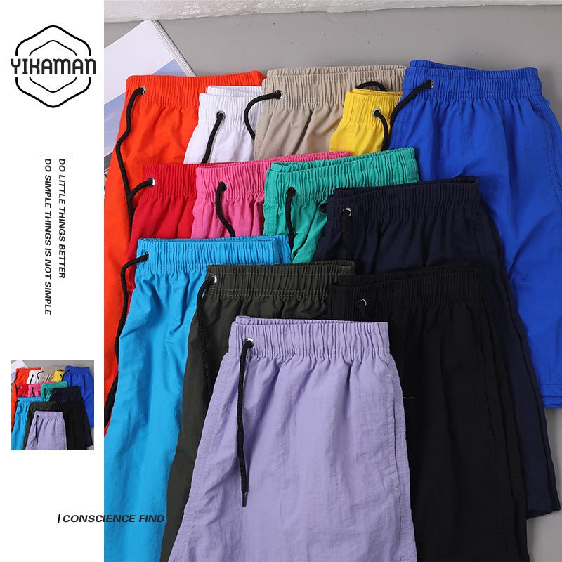 Cross-Border Solid Color Men's Beach Shorts, Casual Trendy Swim Trunks, Straight-Leg, In-Stock Wholesale, Water-Repellent Beach Shorts for Men - FATAONCross-Border Solid Color Men's Beach Shorts, Casual Trendy Swim Trunks, Straight-Leg, In-Stock Wholesale, Water-Repellent Beach Shorts for MenMode HommeFATAON