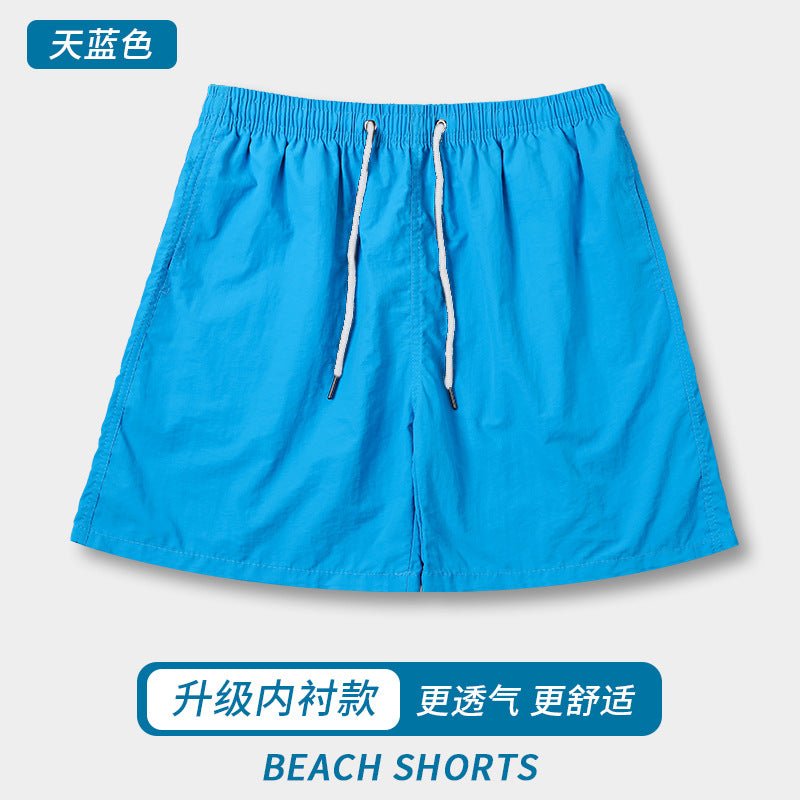 Cross-Border Solid Color Men's Beach Shorts, Casual Trendy Swim Trunks, Straight-Leg, In-Stock Wholesale, Water-Repellent Beach Shorts for Men - FATAONCross-Border Solid Color Men's Beach Shorts, Casual Trendy Swim Trunks, Straight-Leg, In-Stock Wholesale, Water-Repellent Beach Shorts for MenMode HommeFATAON