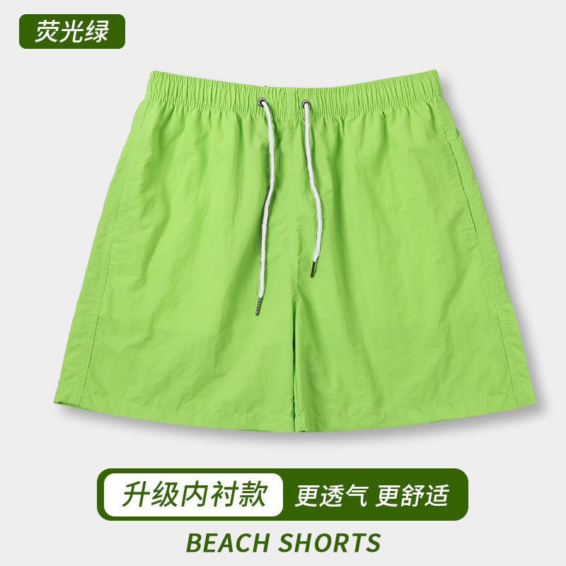 Cross-Border Solid Color Men's Beach Shorts, Casual Trendy Swim Trunks, Straight-Leg, In-Stock Wholesale, Water-Repellent Beach Shorts for Men - FATAONCross-Border Solid Color Men's Beach Shorts, Casual Trendy Swim Trunks, Straight-Leg, In-Stock Wholesale, Water-Repellent Beach Shorts for MenMode HommeFATAON