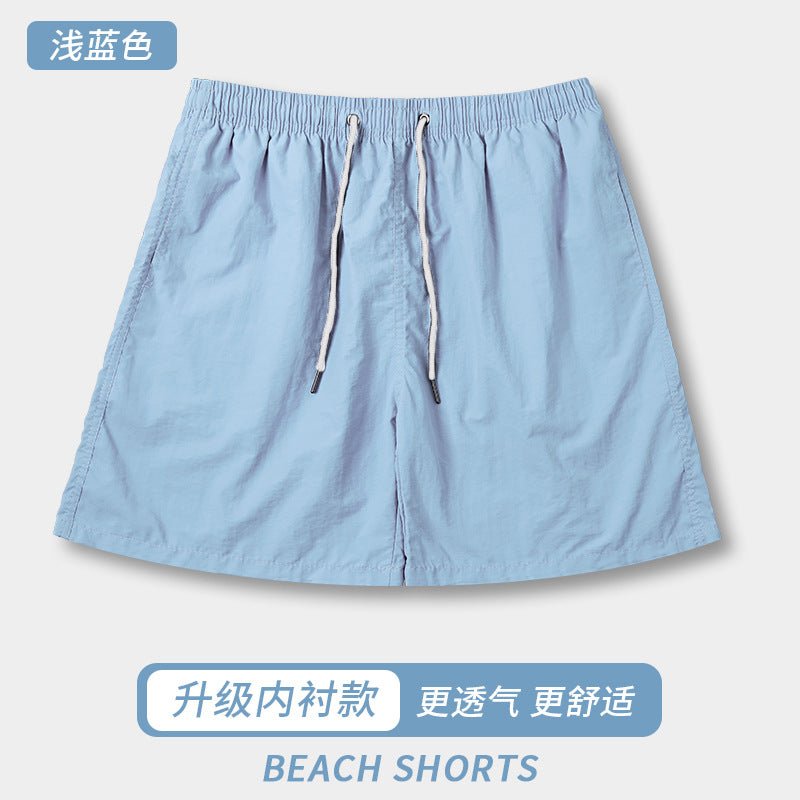 Cross-Border Solid Color Men's Beach Shorts, Casual Trendy Swim Trunks, Straight-Leg, In-Stock Wholesale, Water-Repellent Beach Shorts for Men - FATAONCross-Border Solid Color Men's Beach Shorts, Casual Trendy Swim Trunks, Straight-Leg, In-Stock Wholesale, Water-Repellent Beach Shorts for MenMode HommeFATAON