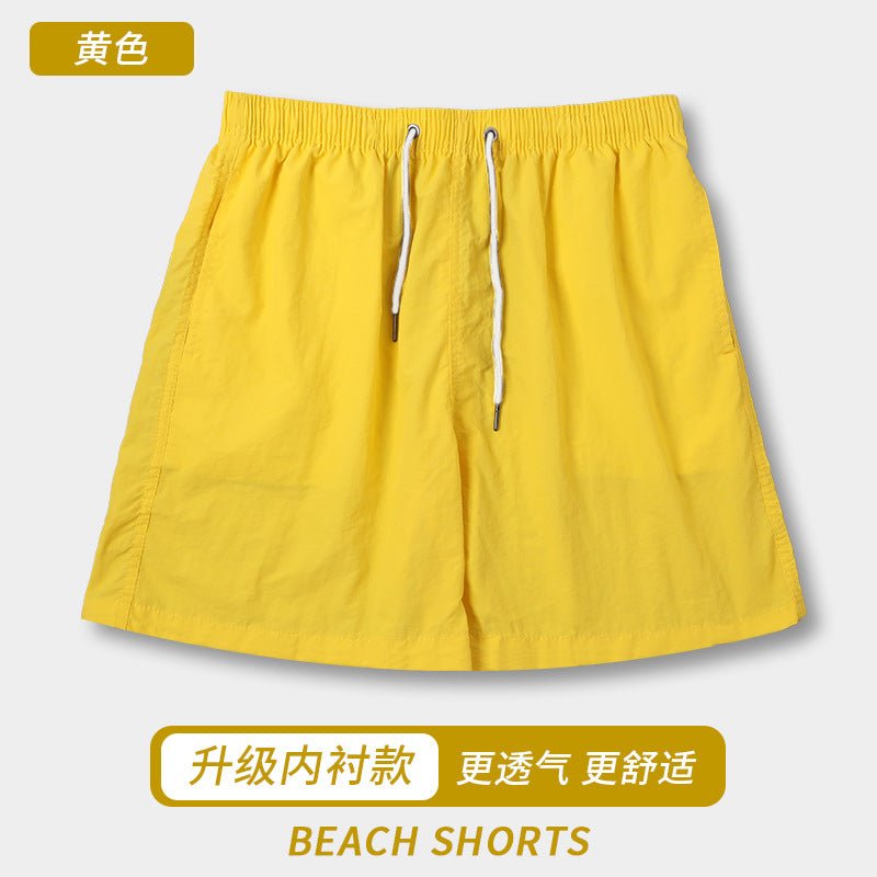 Cross-Border Solid Color Men's Beach Shorts, Casual Trendy Swim Trunks, Straight-Leg, In-Stock Wholesale, Water-Repellent Beach Shorts for Men - FATAONCross-Border Solid Color Men's Beach Shorts, Casual Trendy Swim Trunks, Straight-Leg, In-Stock Wholesale, Water-Repellent Beach Shorts for MenMode HommeFATAON