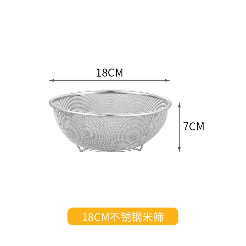 Cross-border Stainless Steel Thickened Vegetable Washing Basin Draining Basket Household Kitchen Rice Washing Artifact Vegetable Washing Basin Rice Washing Sieve Rice Washing Basin - FATAONCross-border Stainless Steel Thickened Vegetable Washing Basin Draining Basket Household Kitchen Rice Washing Artifact Vegetable Washing Basin Rice Washing Sieve Rice Washing BasinSolutions MaisonFATAON