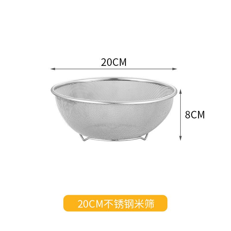Cross-border Stainless Steel Thickened Vegetable Washing Basin Draining Basket Household Kitchen Rice Washing Artifact Vegetable Washing Basin Rice Washing Sieve Rice Washing Basin - FATAONCross-border Stainless Steel Thickened Vegetable Washing Basin Draining Basket Household Kitchen Rice Washing Artifact Vegetable Washing Basin Rice Washing Sieve Rice Washing BasinSolutions MaisonFATAON