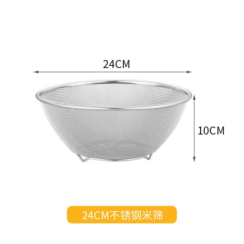 Cross-border Stainless Steel Thickened Vegetable Washing Basin Draining Basket Household Kitchen Rice Washing Artifact Vegetable Washing Basin Rice Washing Sieve Rice Washing Basin - FATAONCross-border Stainless Steel Thickened Vegetable Washing Basin Draining Basket Household Kitchen Rice Washing Artifact Vegetable Washing Basin Rice Washing Sieve Rice Washing BasinSolutions MaisonFATAON