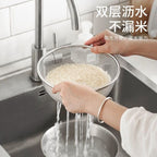Cross-border Stainless Steel Thickened Vegetable Washing Basin Draining Basket Household Kitchen Rice Washing Artifact Vegetable Washing Basin Rice Washing Sieve Rice Washing Basin - FATAONCross-border Stainless Steel Thickened Vegetable Washing Basin Draining Basket Household Kitchen Rice Washing Artifact Vegetable Washing Basin Rice Washing Sieve Rice Washing BasinSolutions MaisonFATAON