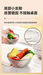 Cross-border Stainless Steel Thickened Vegetable Washing Basin Draining Basket Household Kitchen Rice Washing Artifact Vegetable Washing Basin Rice Washing Sieve Rice Washing Basin - FATAONCross-border Stainless Steel Thickened Vegetable Washing Basin Draining Basket Household Kitchen Rice Washing Artifact Vegetable Washing Basin Rice Washing Sieve Rice Washing BasinSolutions MaisonFATAON