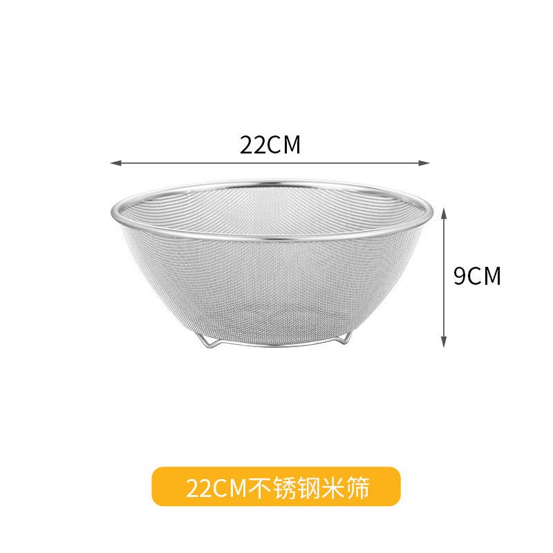 Cross-border Stainless Steel Thickened Vegetable Washing Basin Draining Basket Household Kitchen Rice Washing Artifact Vegetable Washing Basin Rice Washing Sieve Rice Washing Basin - FATAONCross-border Stainless Steel Thickened Vegetable Washing Basin Draining Basket Household Kitchen Rice Washing Artifact Vegetable Washing Basin Rice Washing Sieve Rice Washing BasinSolutions MaisonFATAON