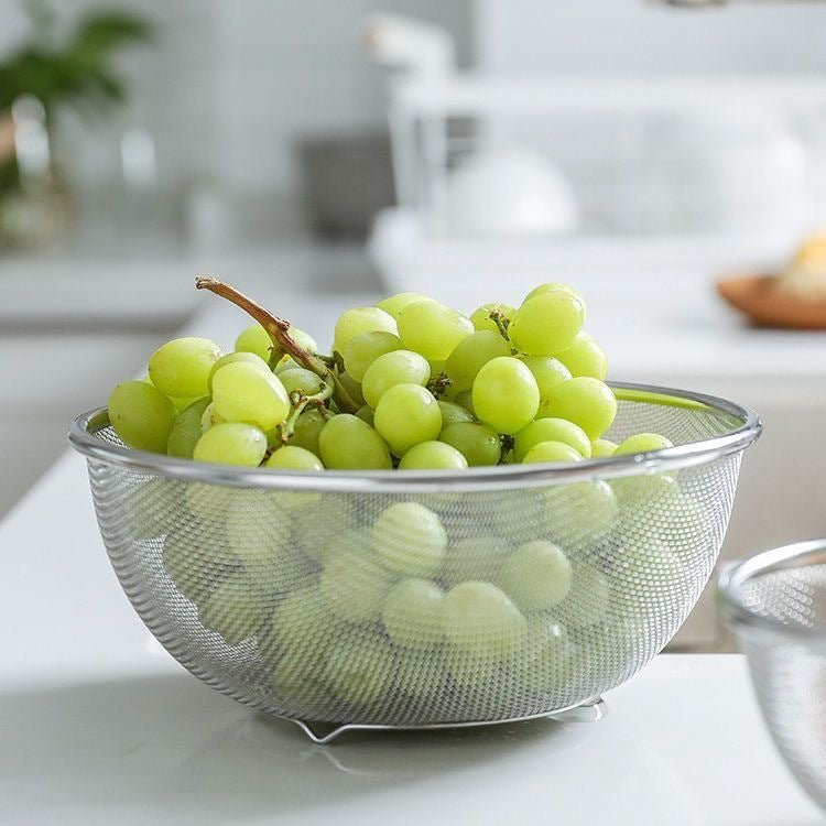 Cross-border Stainless Steel Thickened Vegetable Washing Basin Draining Basket Household Kitchen Rice Washing Artifact Vegetable Washing Basin Rice Washing Sieve Rice Washing Basin - FATAONCross-border Stainless Steel Thickened Vegetable Washing Basin Draining Basket Household Kitchen Rice Washing Artifact Vegetable Washing Basin Rice Washing Sieve Rice Washing BasinSolutions MaisonFATAON
