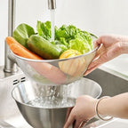 Cross-border Stainless Steel Thickened Vegetable Washing Basin Draining Basket Household Kitchen Rice Washing Artifact Vegetable Washing Basin Rice Washing Sieve Rice Washing Basin - FATAONCross-border Stainless Steel Thickened Vegetable Washing Basin Draining Basket Household Kitchen Rice Washing Artifact Vegetable Washing Basin Rice Washing Sieve Rice Washing BasinSolutions MaisonFATAON