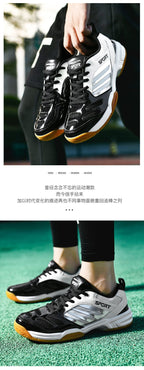 Cross-border Trade Men's and Women's Badminton Shoes Beef Sole Breathable Shock Absorption Table Tennis Shoes volleyball shoes tennis shoes large size 48 - FATAONCross-border Trade Men's and Women's Badminton Shoes Beef Sole Breathable Shock Absorption Table Tennis Shoes volleyball shoes tennis shoes large size 48Mode HommeFATAON