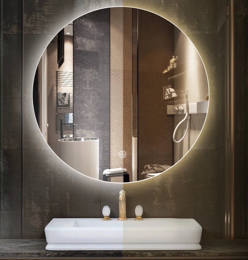 Customized Circular Bathroom LED Wall Mirror Factory Wall Mounted Backlight Mirror Hotel Adjustable Brightness Color Temperature - FATAONCustomized Circular Bathroom LED Wall Mirror Factory Wall Mounted Backlight Mirror Hotel Adjustable Brightness Color TemperatureSolutions MaisonFATAON